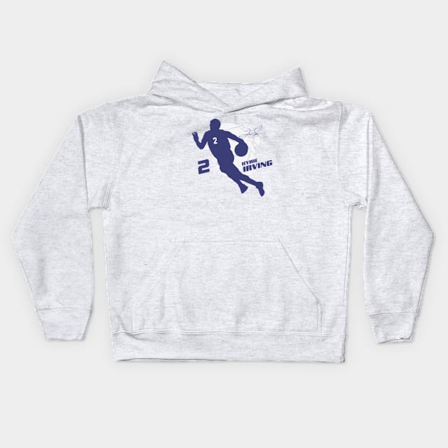 Kyrie Irving Dallas Silhouette Kids Hoodie by danlintonpro